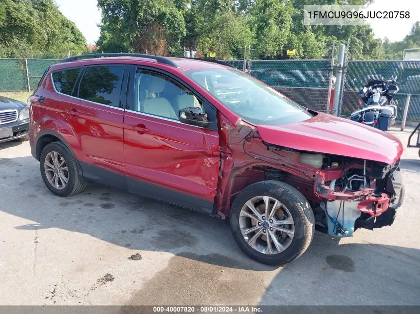 2018 Ford Escape Se VIN: 1FMCU9G96JUC20758 Lot: 40007820