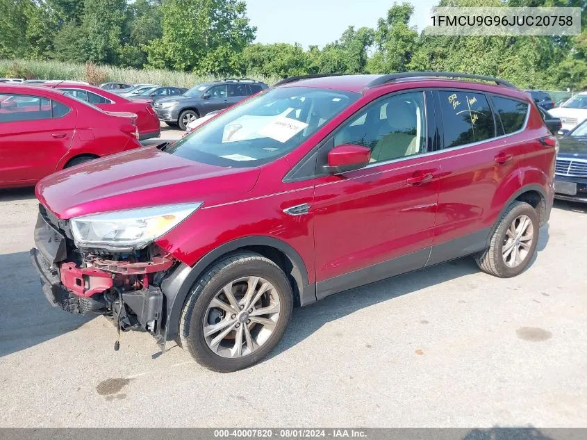 2018 Ford Escape Se VIN: 1FMCU9G96JUC20758 Lot: 40007820