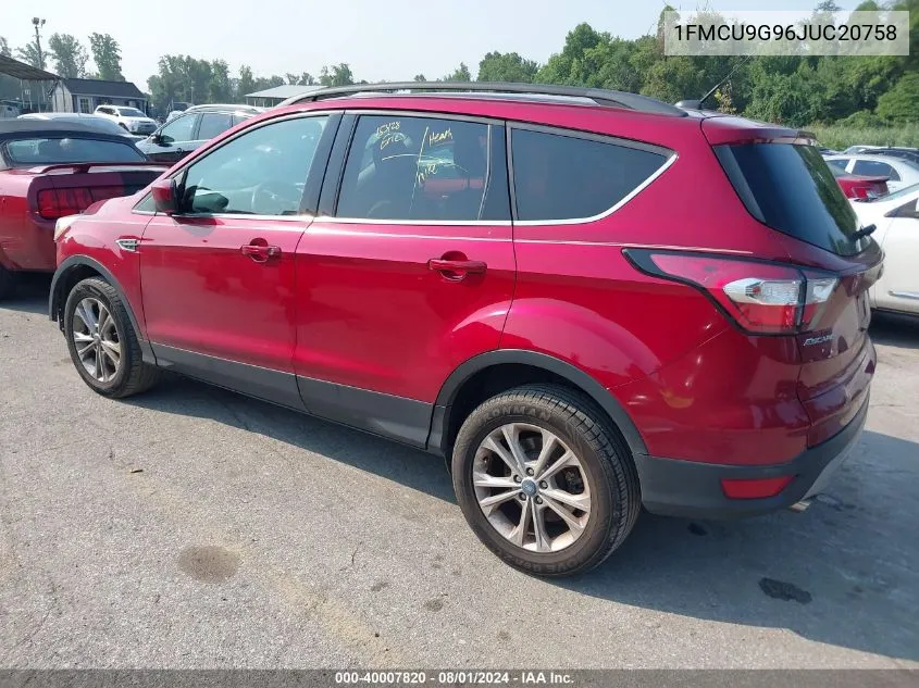 2018 Ford Escape Se VIN: 1FMCU9G96JUC20758 Lot: 40007820