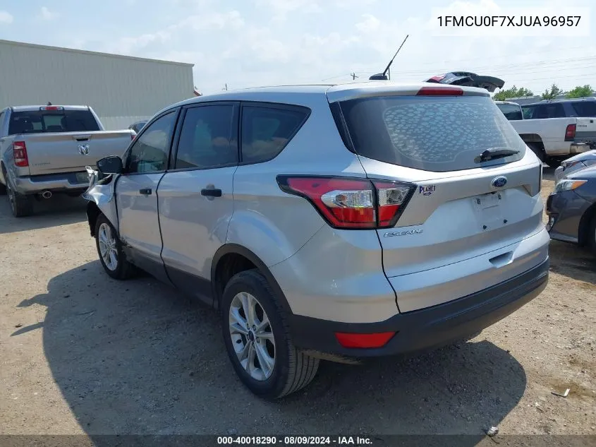 2018 Ford Escape S VIN: 1FMCU0F7XJUA96957 Lot: 40018290