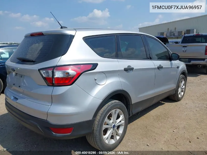 2018 Ford Escape S VIN: 1FMCU0F7XJUA96957 Lot: 40018290