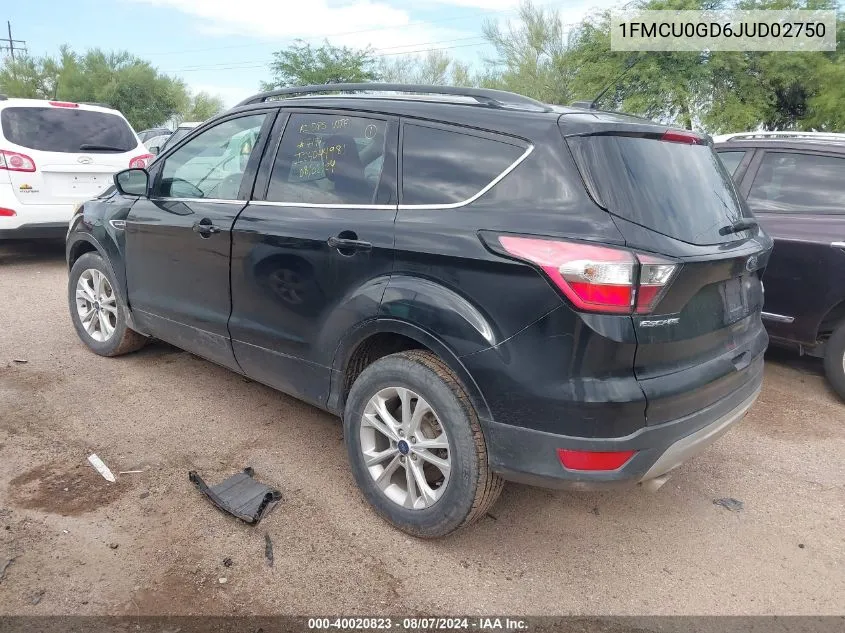 2018 Ford Escape Se VIN: 1FMCU0GD6JUD02750 Lot: 40020823