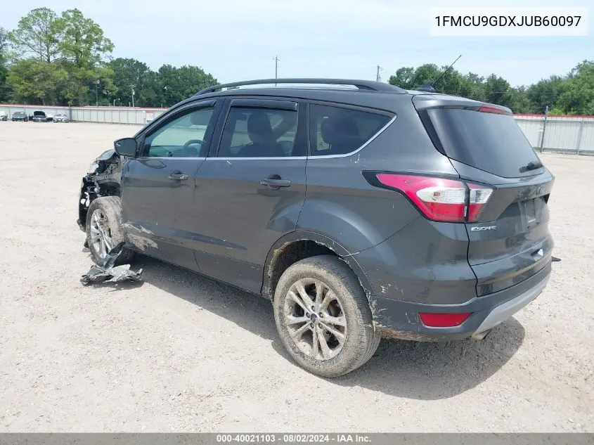 2018 Ford Escape Se VIN: 1FMCU9GDXJUB60097 Lot: 40021103