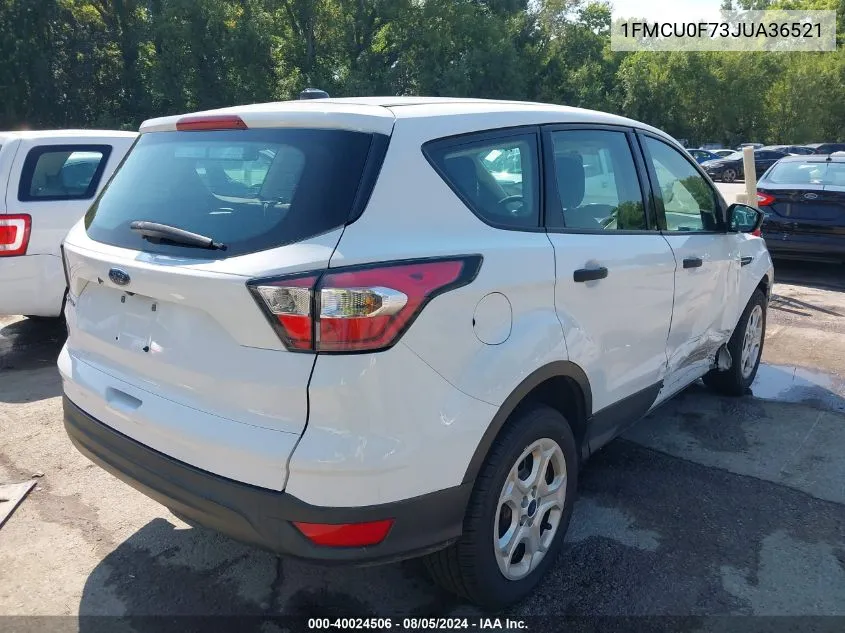 2018 Ford Escape S VIN: 1FMCU0F73JUA36521 Lot: 40024506