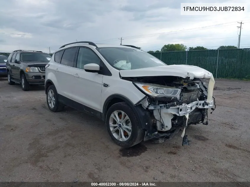 2018 Ford Escape Sel VIN: 1FMCU9HD3JUB72834 Lot: 40052300