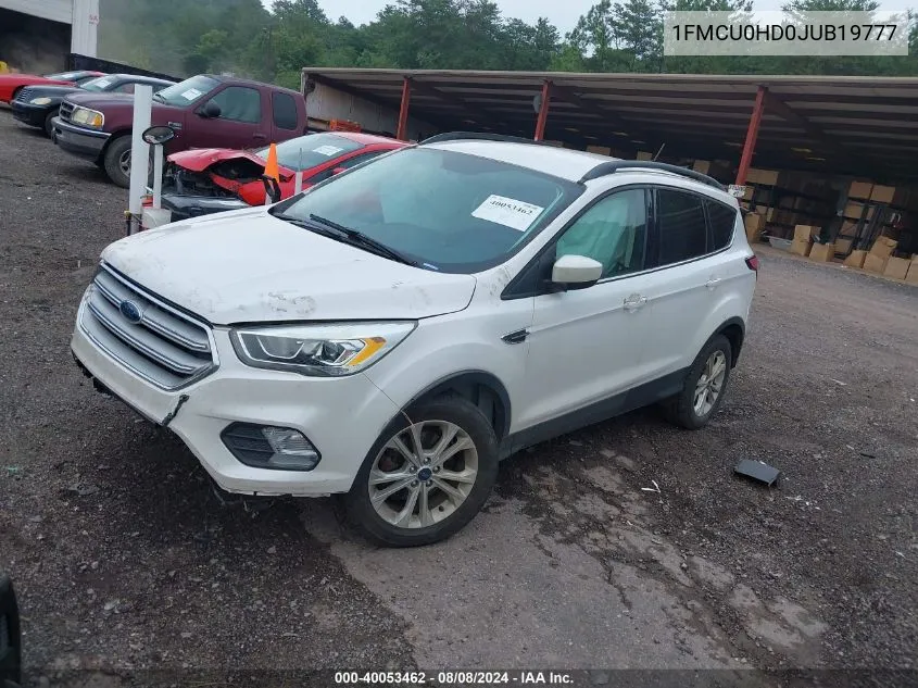 2018 Ford Escape Sel VIN: 1FMCU0HD0JUB19777 Lot: 40053462