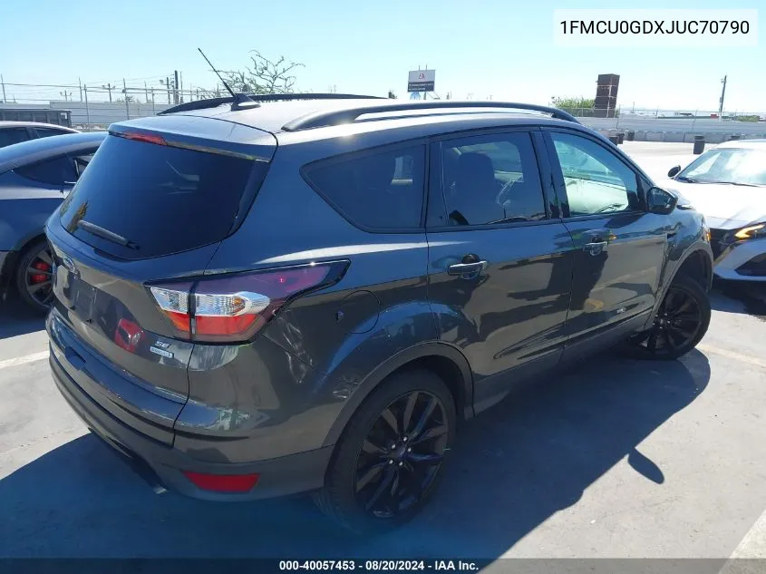 2018 Ford Escape Se VIN: 1FMCU0GDXJUC70790 Lot: 40057453