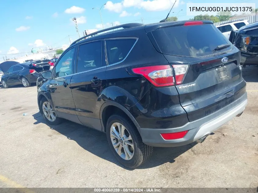 2018 Ford Escape Se VIN: 1FMCU0GD1JUC31375 Lot: 40060259