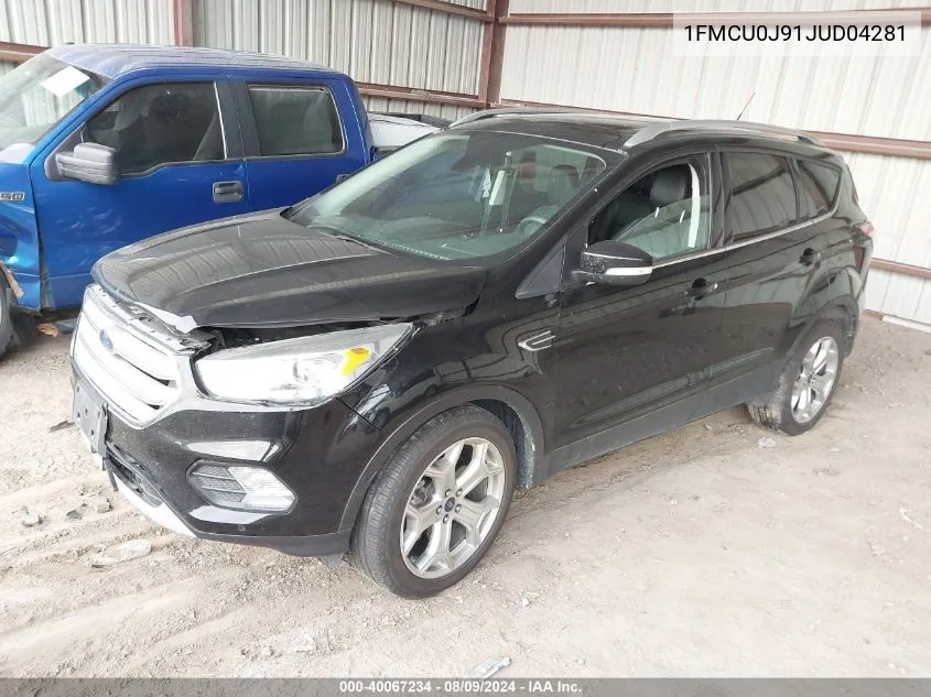 2018 Ford Escape Titanium VIN: 1FMCU0J91JUD04281 Lot: 40067234