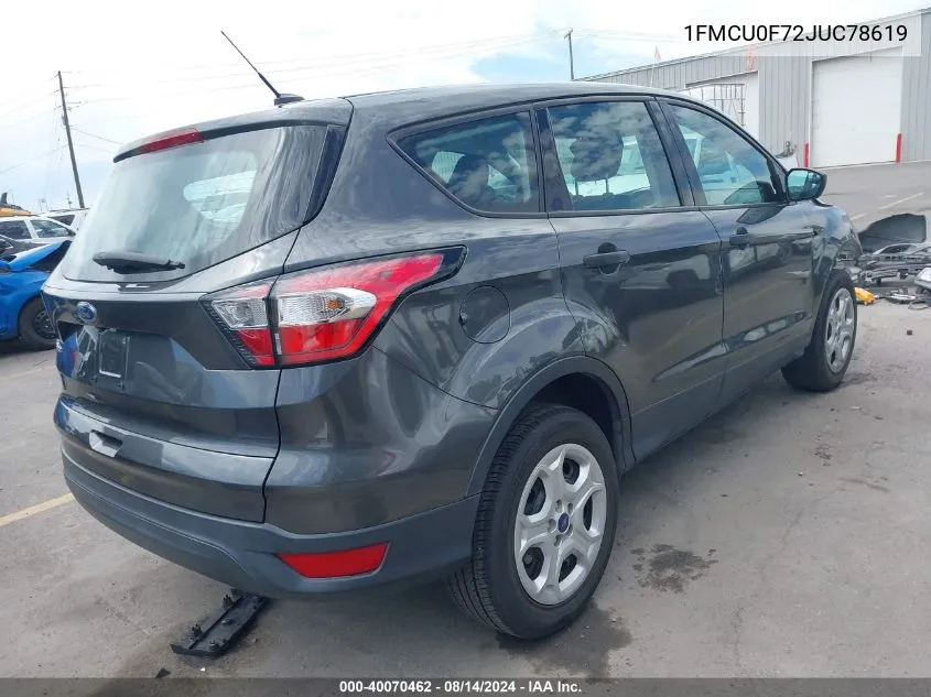 1FMCU0F72JUC78619 2018 Ford Escape S