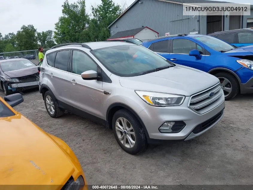 2018 Ford Escape Se VIN: 1FMCU9GD3JUC04912 Lot: 40072645