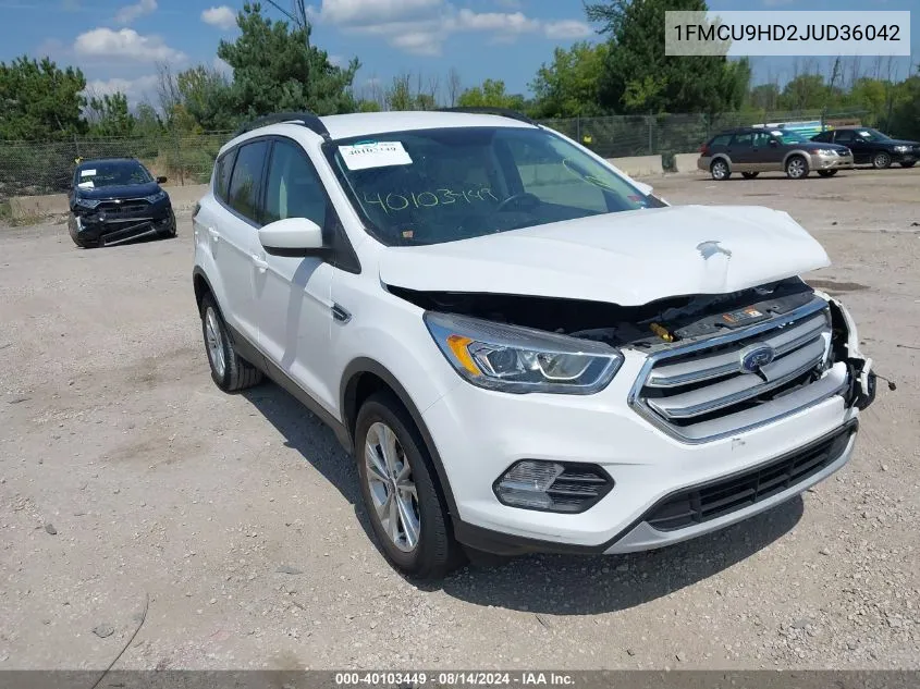 2018 Ford Escape Sel VIN: 1FMCU9HD2JUD36042 Lot: 40103449