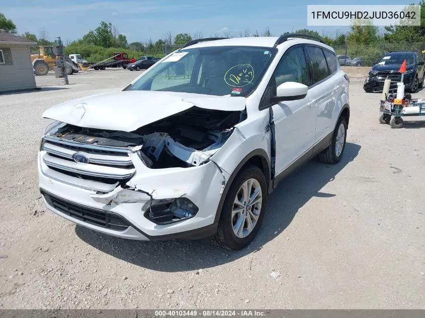 2018 Ford Escape Sel VIN: 1FMCU9HD2JUD36042 Lot: 40103449