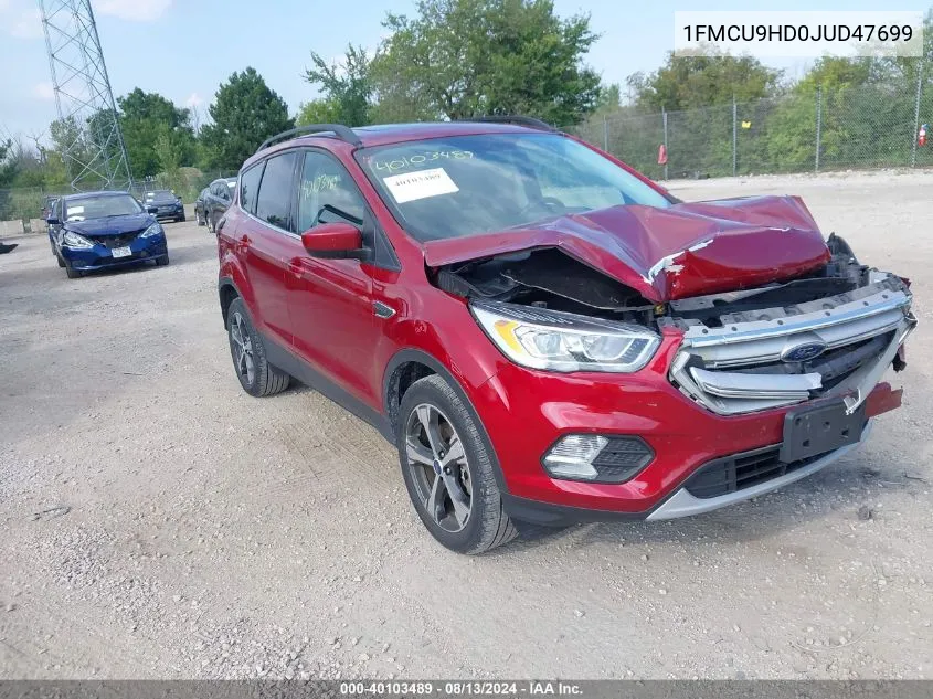 2018 Ford Escape Sel VIN: 1FMCU9HD0JUD47699 Lot: 40103489