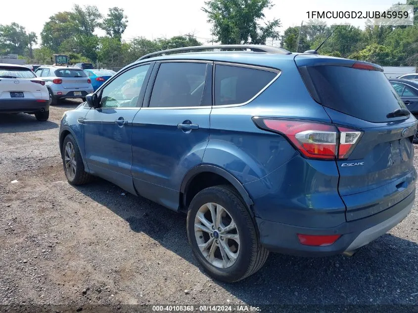 2018 Ford Escape Se VIN: 1FMCU0GD2JUB45959 Lot: 40108368