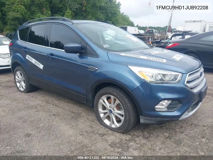 2018 Ford Escape Sel VIN: 1FMCU9HD1JUB92208 Lot: 40121332