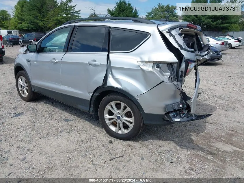 2018 Ford Escape Se VIN: 1FMCU9GD1JUA93731 Lot: 40153171