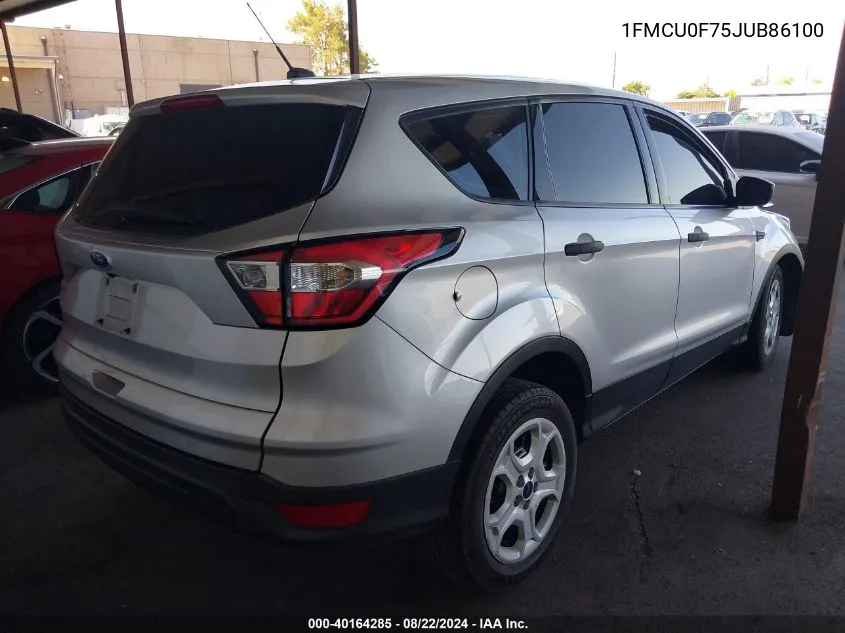 2018 Ford Escape S VIN: 1FMCU0F75JUB86100 Lot: 40164285