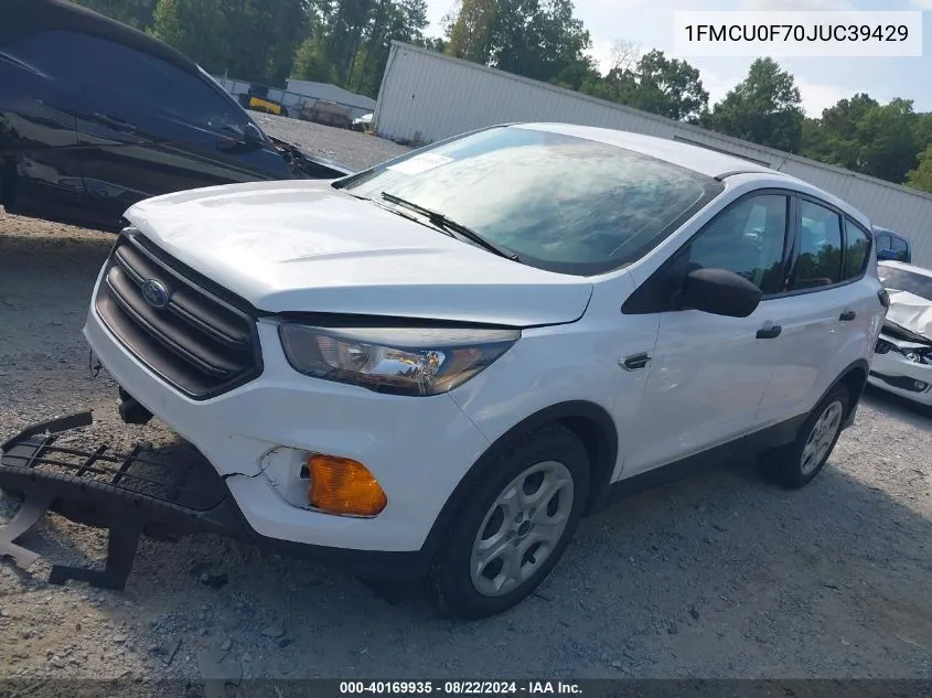 2018 Ford Escape S VIN: 1FMCU0F70JUC39429 Lot: 40169935