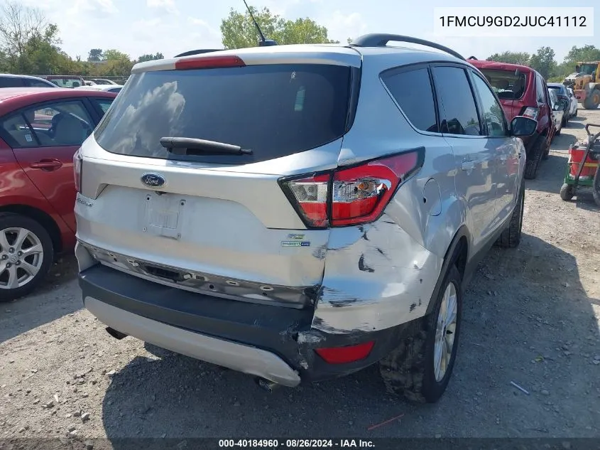 2018 Ford Escape Se VIN: 1FMCU9GD2JUC41112 Lot: 40184960