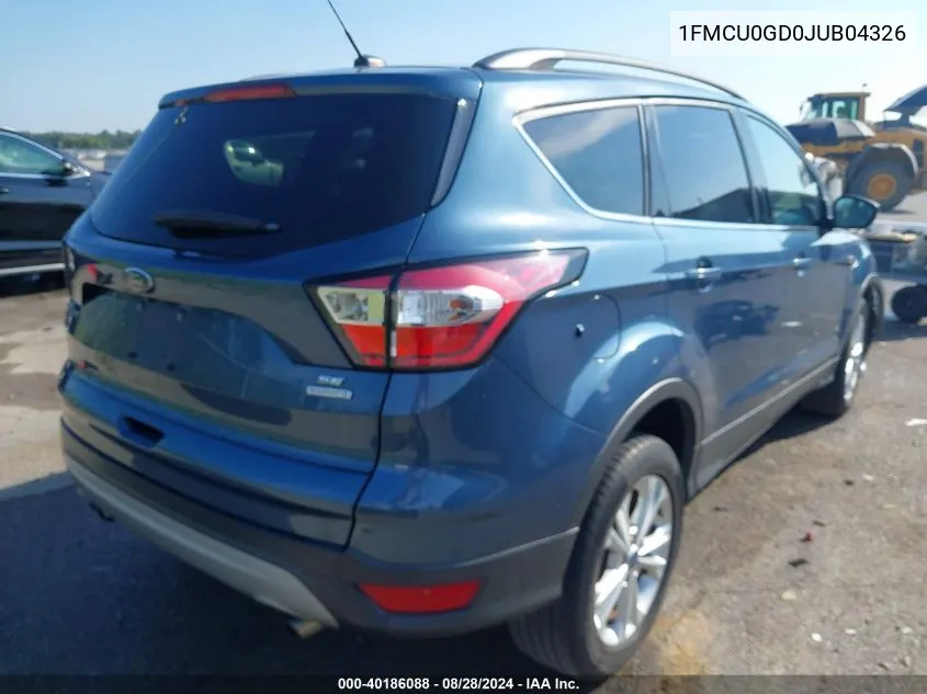 2018 Ford Escape Se VIN: 1FMCU0GD0JUB04326 Lot: 40186088