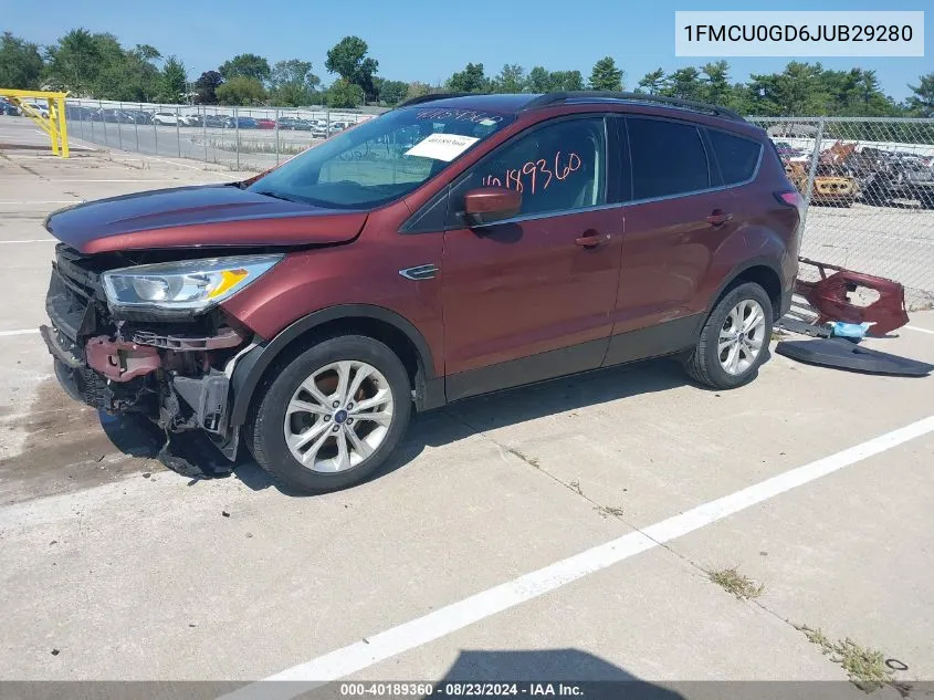 2018 Ford Escape Se VIN: 1FMCU0GD6JUB29280 Lot: 40189360