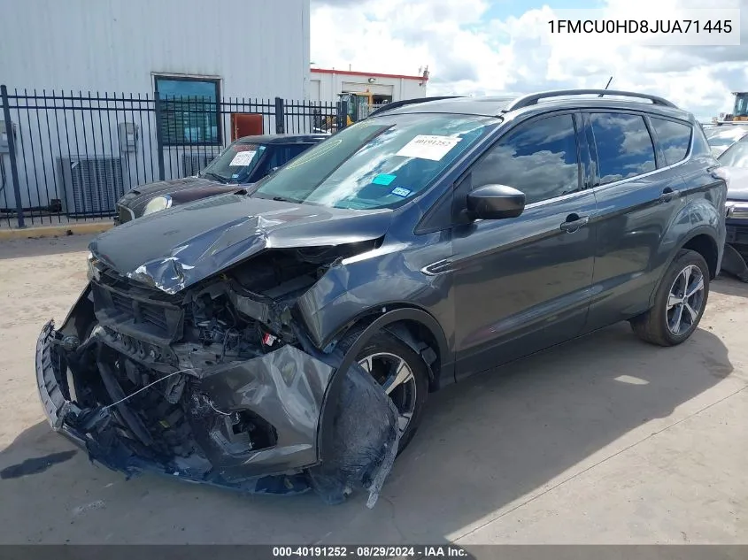 2018 Ford Escape Sel VIN: 1FMCU0HD8JUA71445 Lot: 40191252