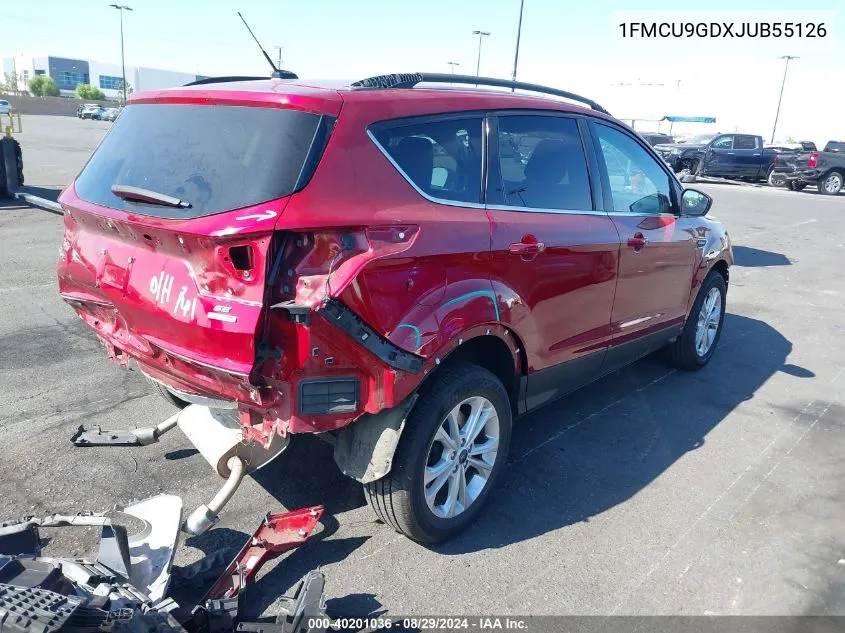 2018 Ford Escape Se VIN: 1FMCU9GDXJUB55126 Lot: 40201036