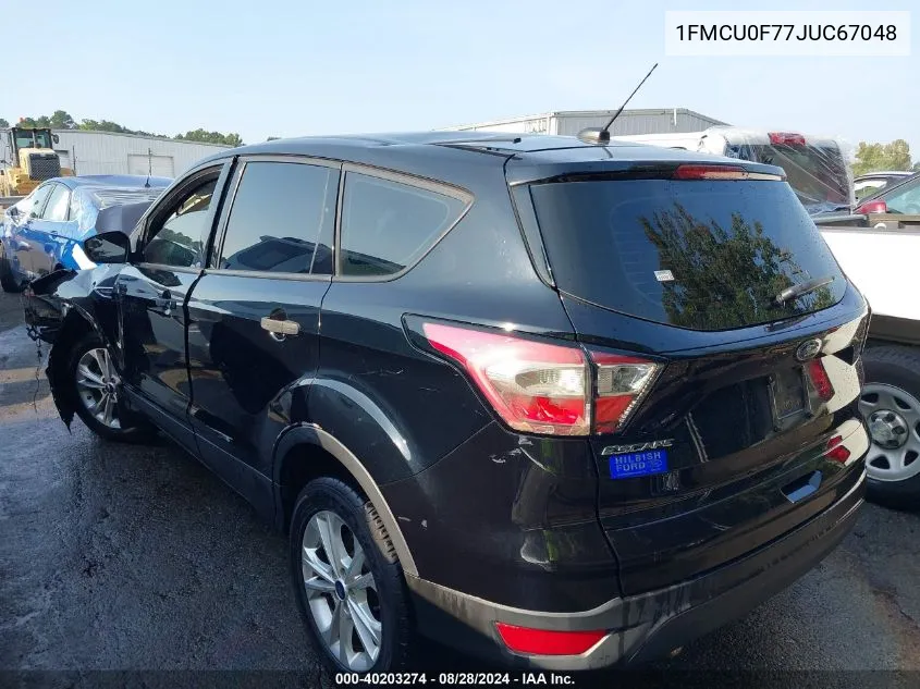 2018 Ford Escape S VIN: 1FMCU0F77JUC67048 Lot: 40203274