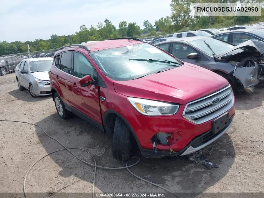 2018 Ford Escape Se VIN: 1FMCU0GD5JUA02990 Lot: 40203654