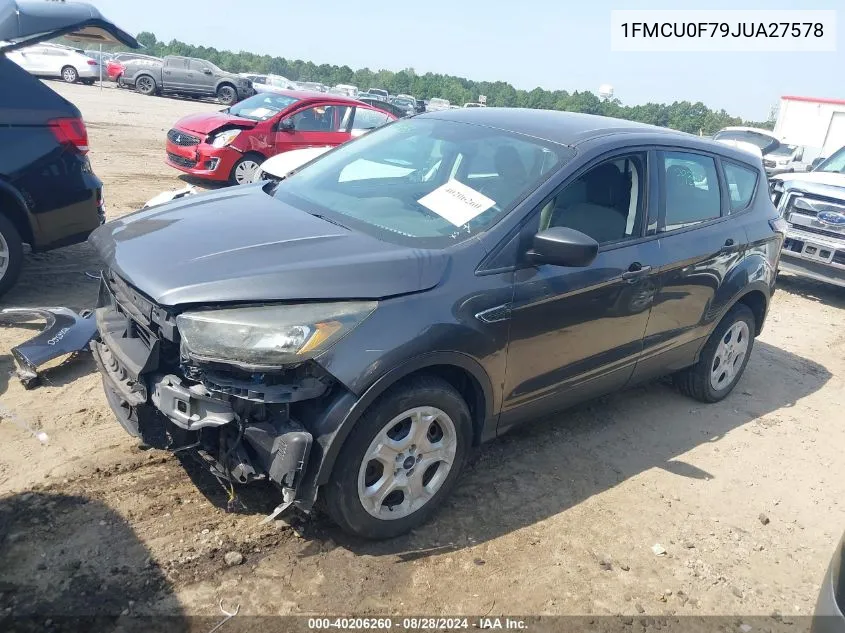 2018 Ford Escape S VIN: 1FMCU0F79JUA27578 Lot: 40206260