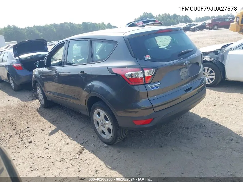 1FMCU0F79JUA27578 2018 Ford Escape S