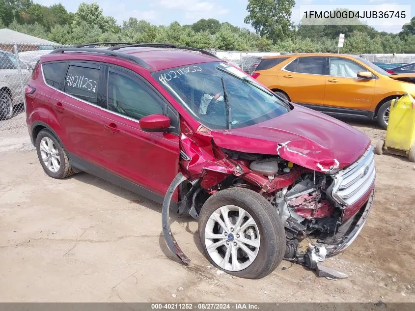 2018 Ford Escape Se VIN: 1FMCU0GD4JUB36745 Lot: 40211252