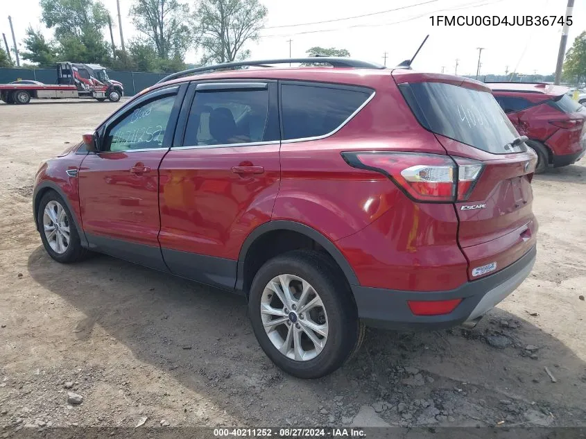 2018 Ford Escape Se VIN: 1FMCU0GD4JUB36745 Lot: 40211252