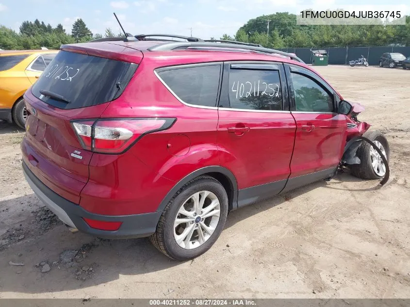 2018 Ford Escape Se VIN: 1FMCU0GD4JUB36745 Lot: 40211252