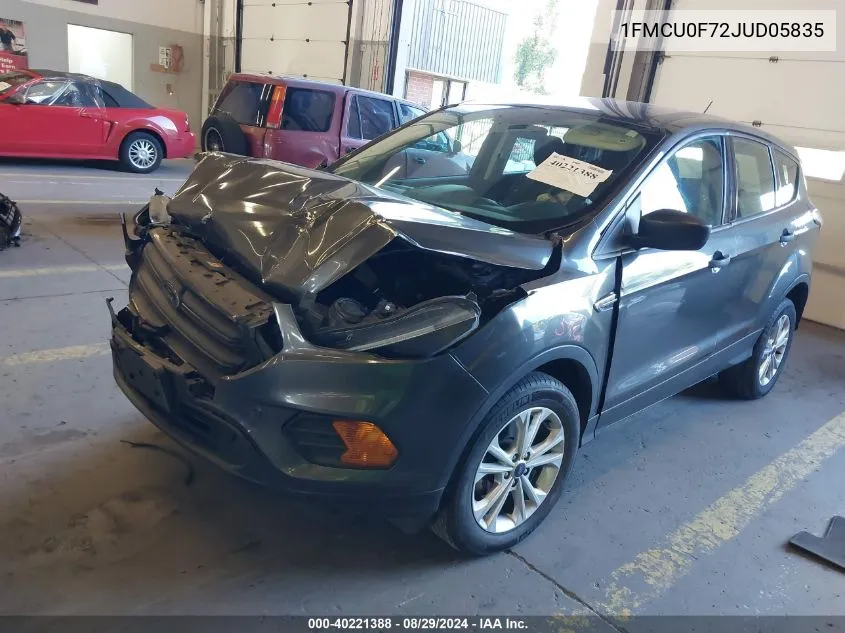 2018 Ford Escape S VIN: 1FMCU0F72JUD05835 Lot: 40221388