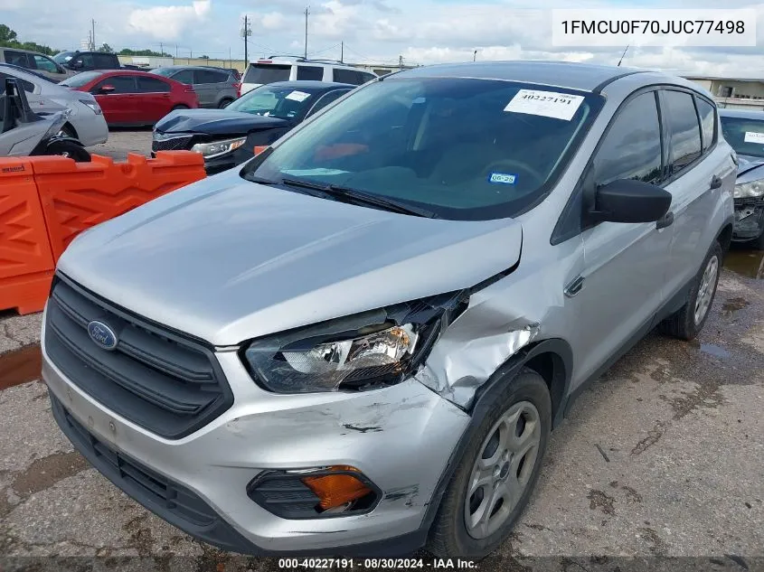 2018 Ford Escape S VIN: 1FMCU0F70JUC77498 Lot: 40227191