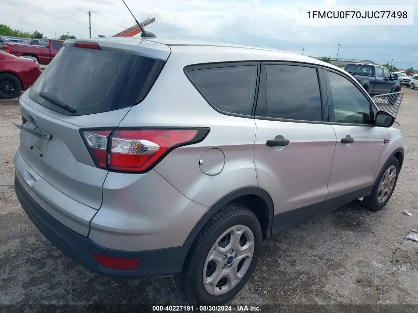 2018 Ford Escape S VIN: 1FMCU0F70JUC77498 Lot: 40227191