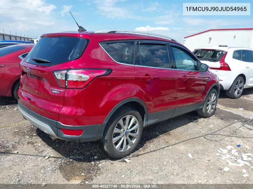 2018 Ford Escape Titanium VIN: 1FMCU9J90JUD54965 Lot: 40227746