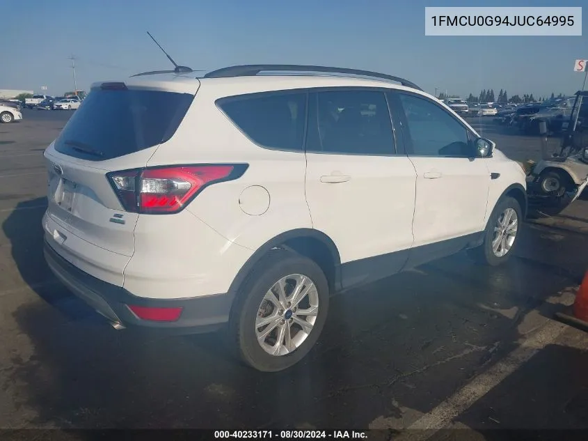 2018 Ford Escape Se VIN: 1FMCU0G94JUC64995 Lot: 40233171