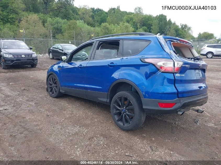 1FMCU0GDXJUA40103 2018 Ford Escape Se