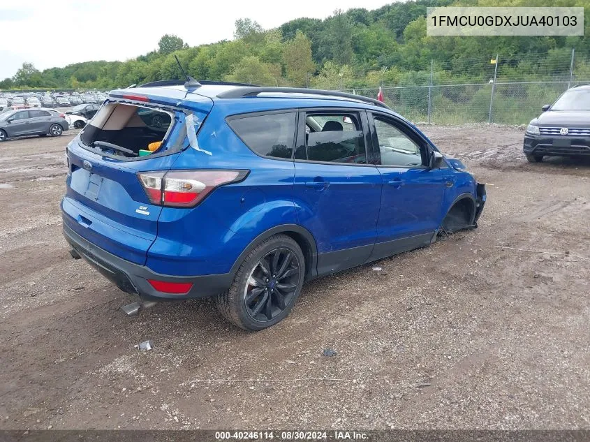 2018 Ford Escape Se VIN: 1FMCU0GDXJUA40103 Lot: 40246114