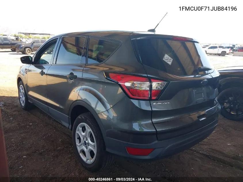 2018 Ford Escape S VIN: 1FMCU0F71JUB84196 Lot: 40246861