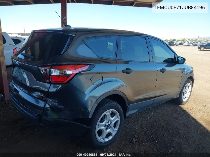 2018 Ford Escape S VIN: 1FMCU0F71JUB84196 Lot: 40246861