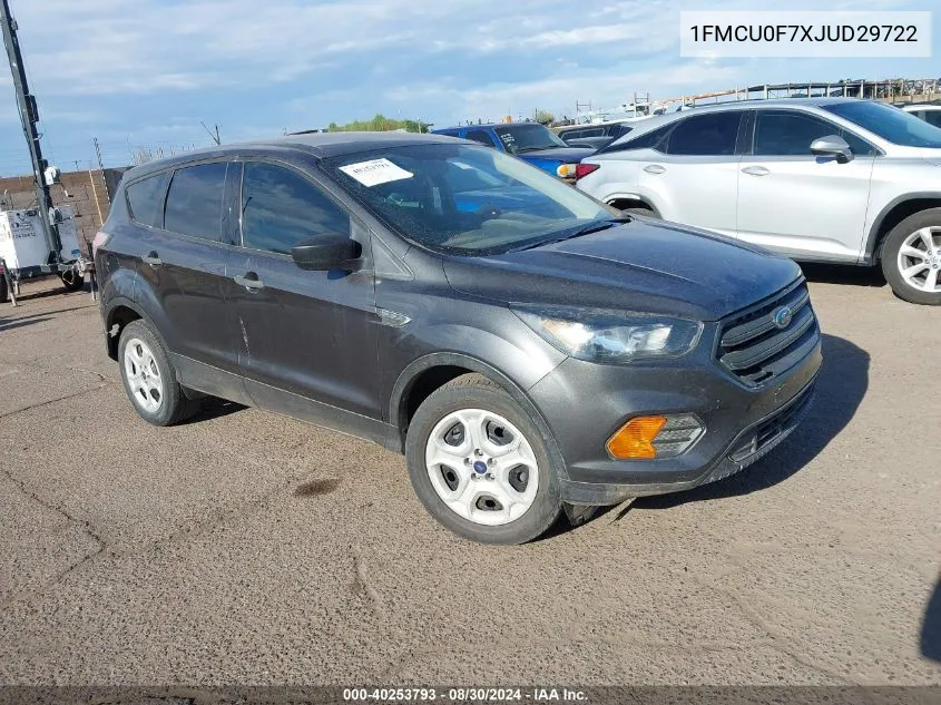 2018 Ford Escape S VIN: 1FMCU0F7XJUD29722 Lot: 40253793