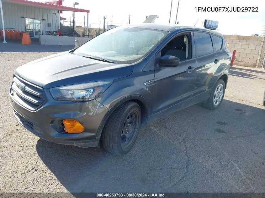 2018 Ford Escape S VIN: 1FMCU0F7XJUD29722 Lot: 40253793