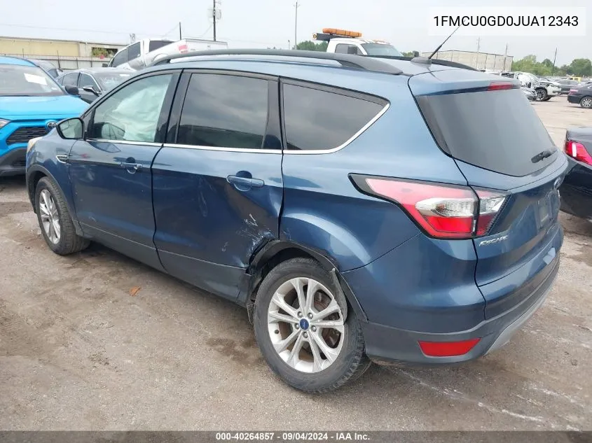 2018 Ford Escape Se VIN: 1FMCU0GD0JUA12343 Lot: 40264857