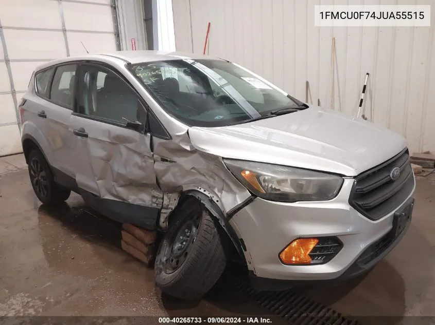 2018 Ford Escape S VIN: 1FMCU0F74JUA55515 Lot: 40265733