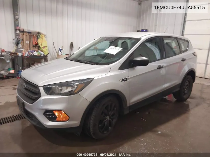 2018 Ford Escape S VIN: 1FMCU0F74JUA55515 Lot: 40265733