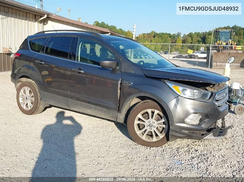 2018 Ford Escape Se VIN: 1FMCU9GD5JUD48932 Lot: 40266922